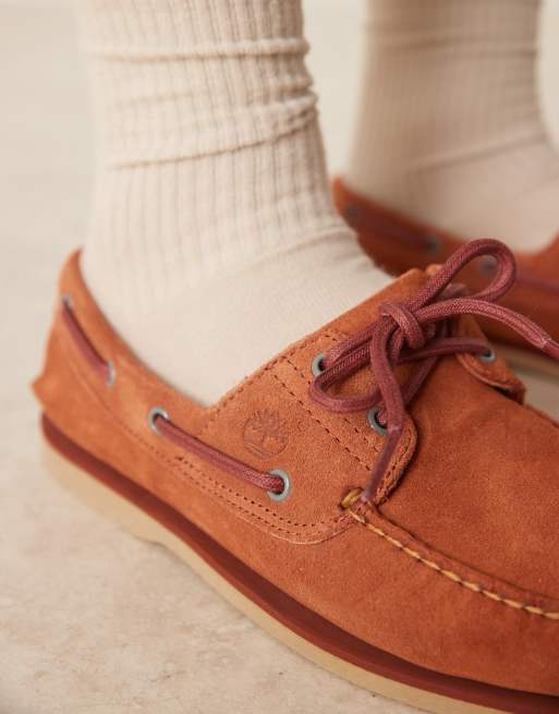 Timberland 2 eye boat shoes in brown suede | ASOS