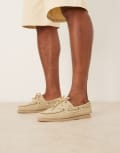 [Timberland] Timberland 2 eye boat shoes in light green suede 42 LIGHT GREEN SUEDE WITH BEIGE