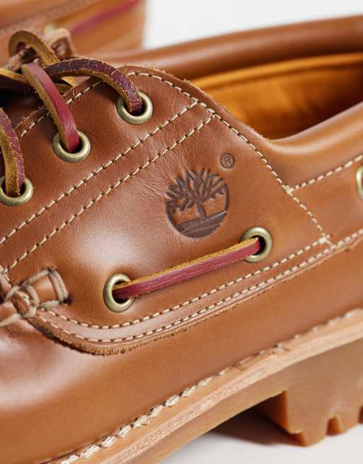 Timberland 3 eye båtsko i ljusbrun, 3 av 4