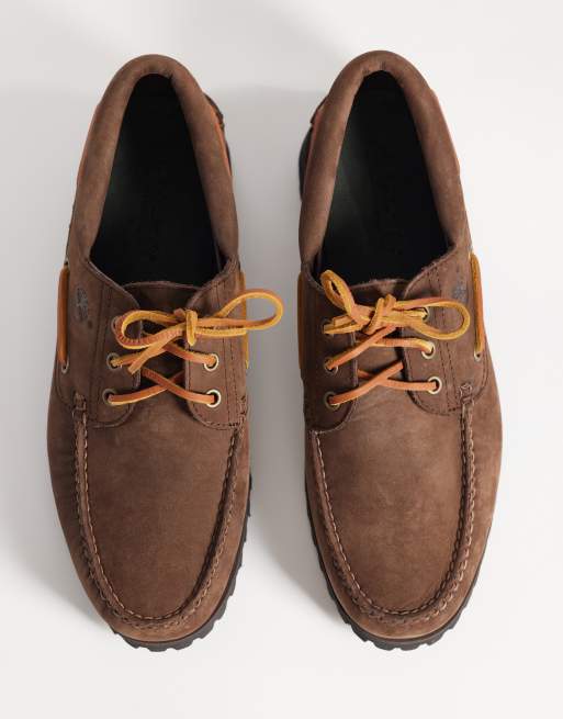 Timberland 3 eye boat shoe in dark brown, 2 of 4