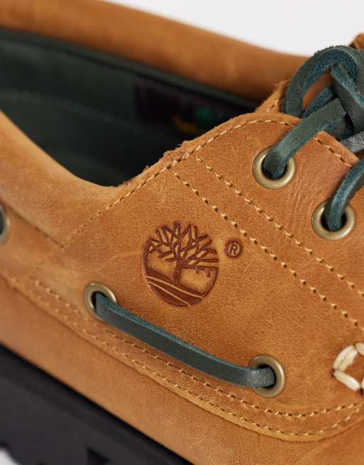 Timberland 3 eye boat shoe in wheat nubuck, 2 of 4