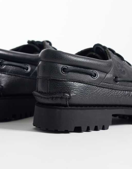 Timberland 3 eye boat shoes in black, 4 of 4