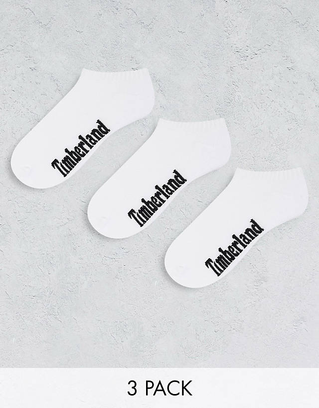 Timberland - 3 pack no show socks in white