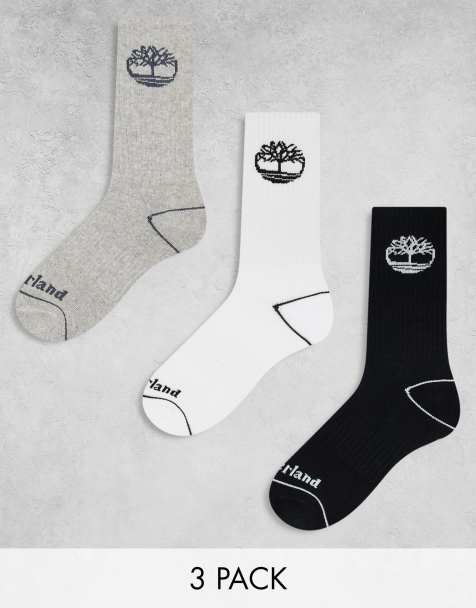 Timberland – 3er-Pack Crew-Socken in Schwarz mit Logo - view 1