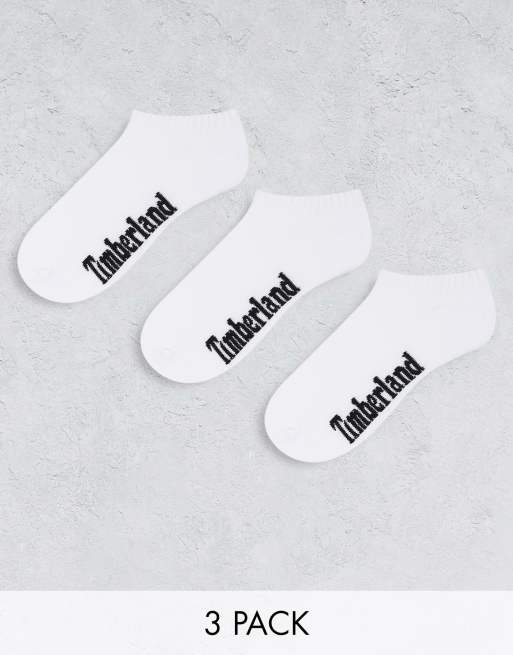 Timberland – 3er-Pack unsichtbare Socken in Weiß