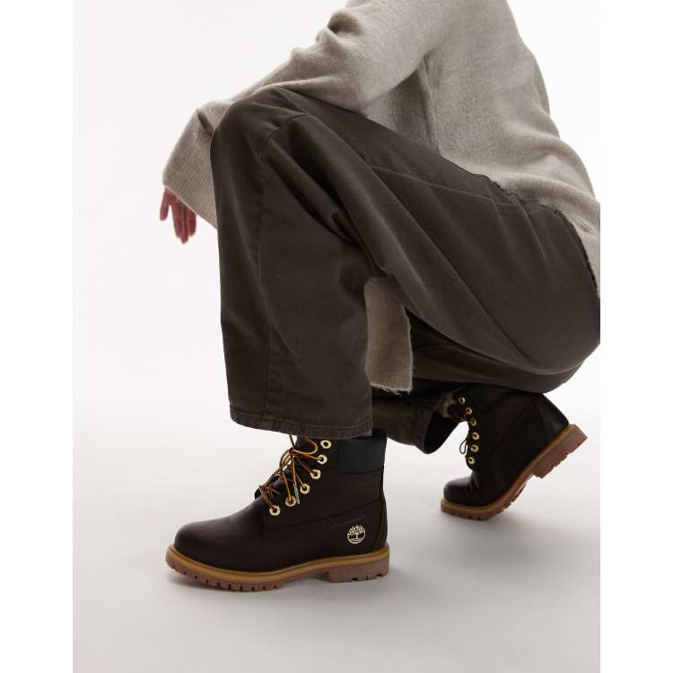 Timberland 6 inch boot in dark brown espresso leather ASOS