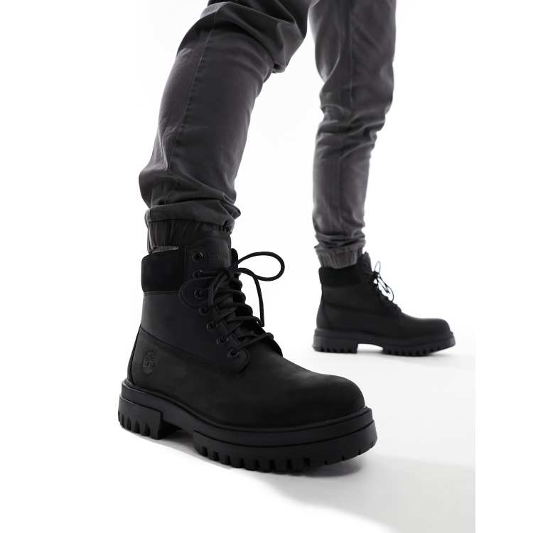 Men's 8 inch black timberland clearance boots