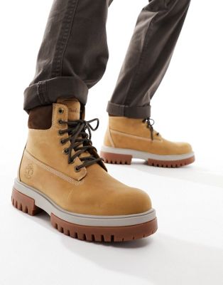 Timberland 6 inch elevated premium boots in wheat full grain leather