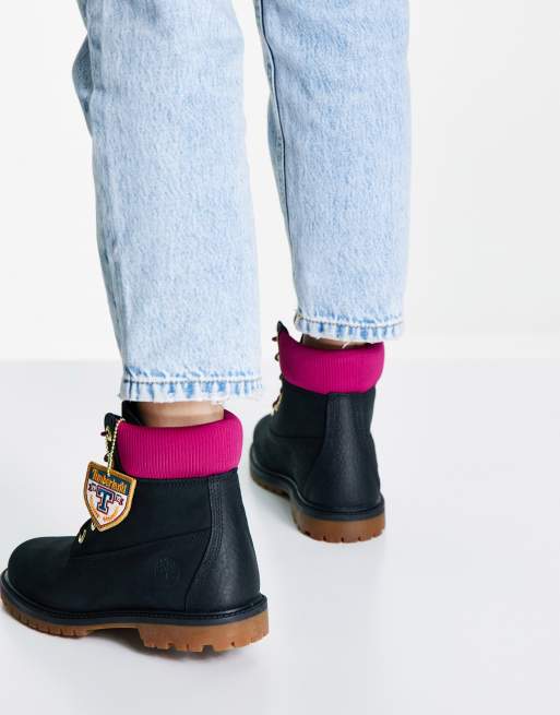 Rose gold and black timberlands clearance
