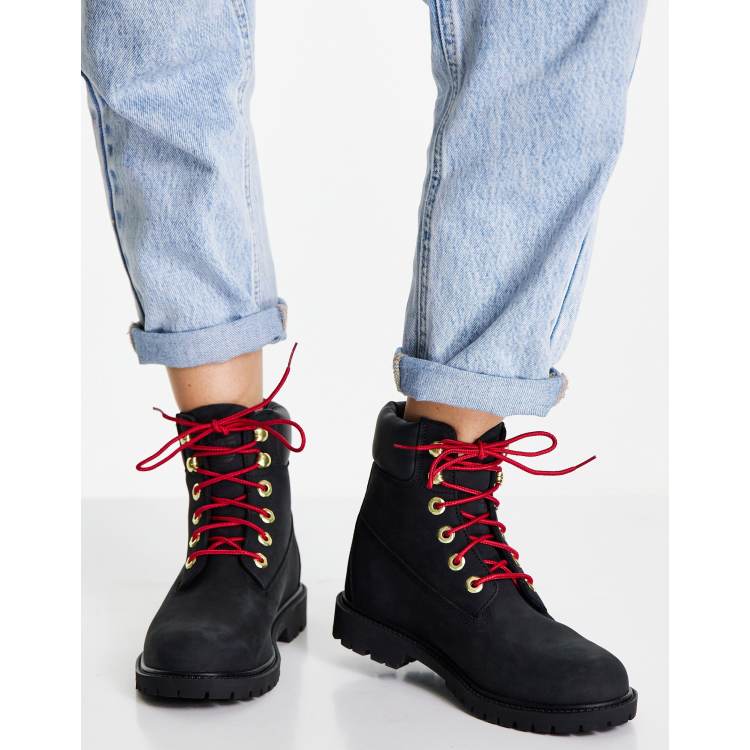 Timberland 6 inch Heritage cupsole boots in black