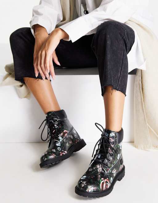 Timberland 6 cupsole floral black/multi | ASOS