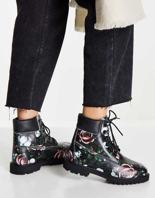 Timberland 6 cupsole floral black/multi | ASOS