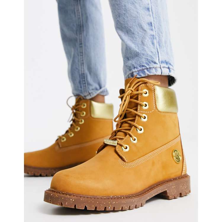 Timberland boots deals with gold logo