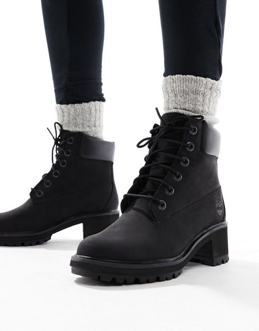 Timberland 6 inch kinsley boots in black nubuck leather