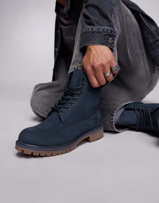 Timberland ティンバーランド 6inch boot navy Timberland 6 inch lace up waterproof boots in navy | ASOS