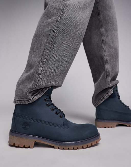 Timberland 6 inch lace up waterproof boots in navy