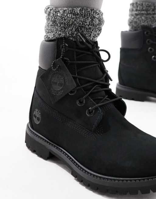 Black nubuck shop timberland boots womens