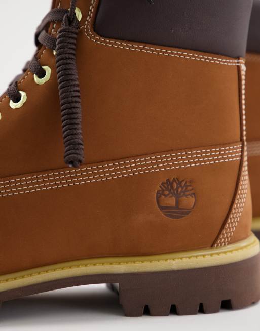 TIMBERLAND MEN'S PREMIUM 6-INCH WATERPROOF BOOTS DARK BROWN NUBUCK A2CX8