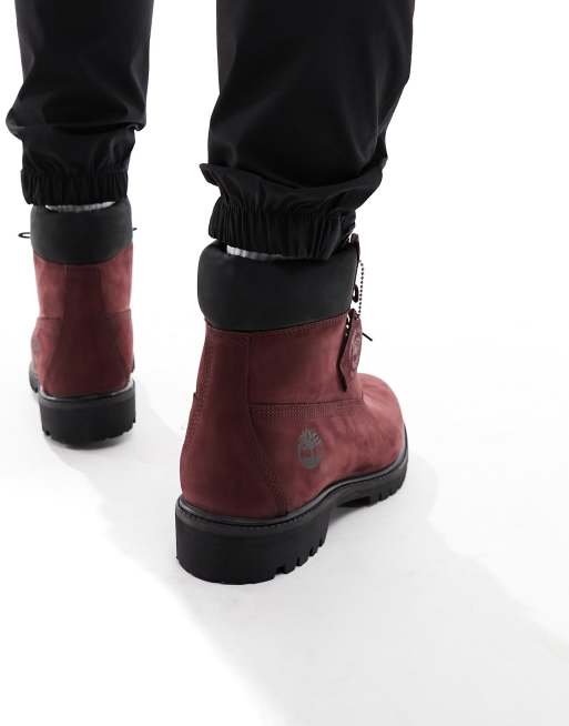 Burgundy store timberlands outfit