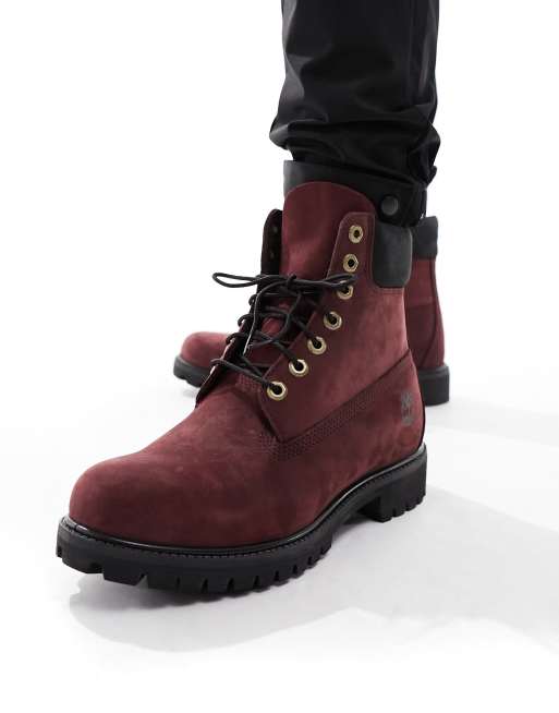 Timberland off clearance white burgundy