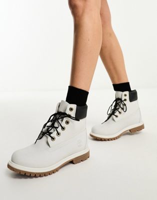 Timberland 6 inch premium boots in light grey nubuck leather - ASOS Price Checker