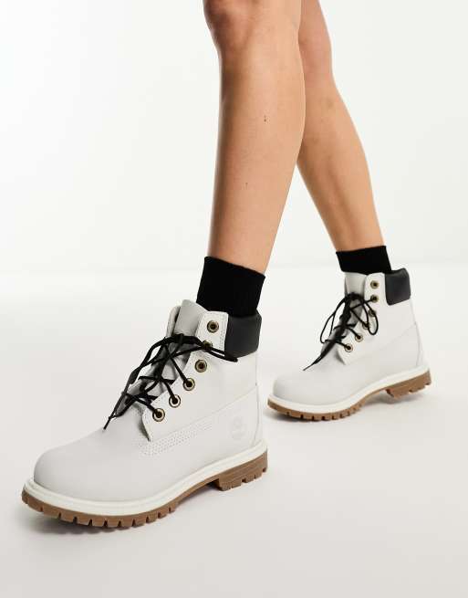 Grey and white timberland boots sale