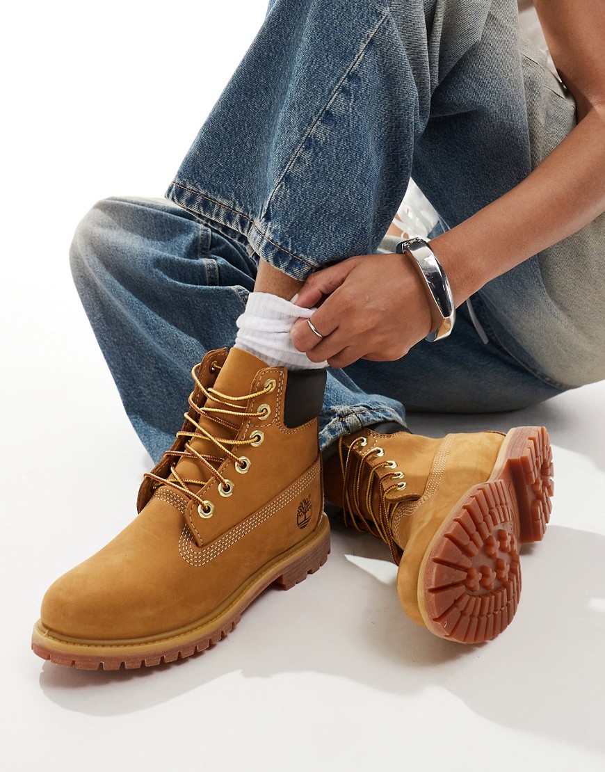 Timberland 6 inch premium boots in wheat nubuck leather-Neutral