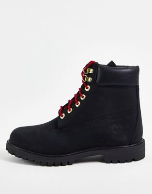 Timberland 6 inch premium d rings boots in black | ASOS