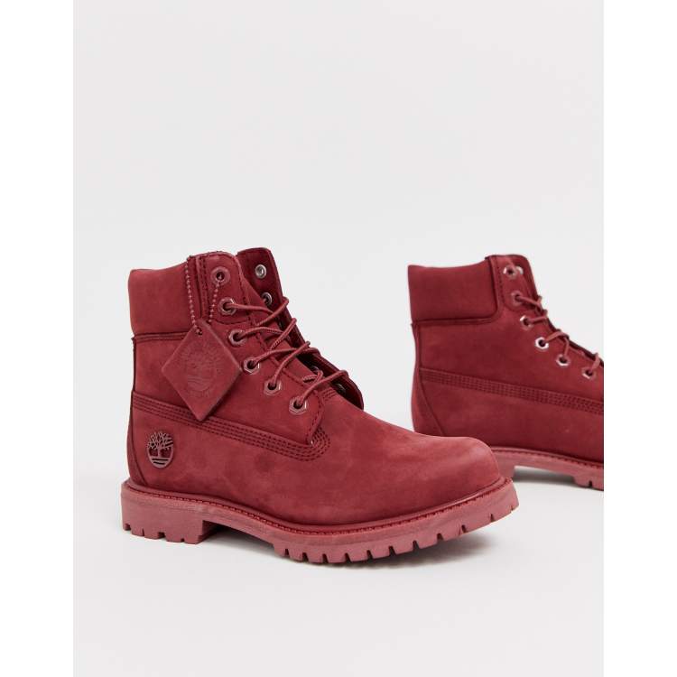 Red leather deals timberland boots