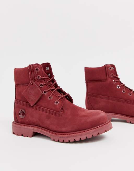 Timberland red store lace boots