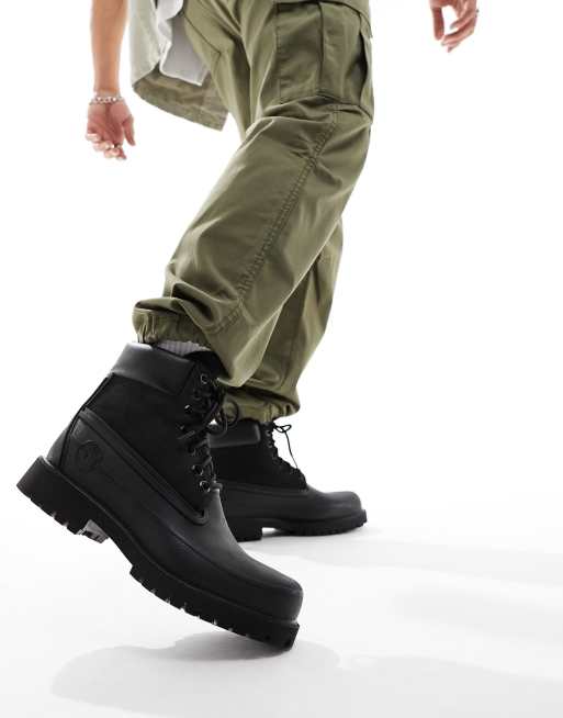 Timberland 6 Inch Premium Lederstiefel in Grun mit Zehenbereich aus Gummi und Remix Details ASOS