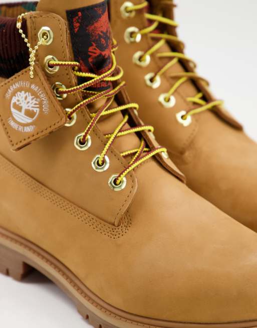 Timberland 6 inch premium rubber cup boots in wheat tan ASOS