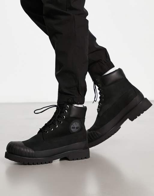 Timberland 6 inch premium rubber toe WP boots in black ASOS