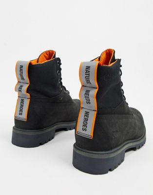black and orange timberland boots