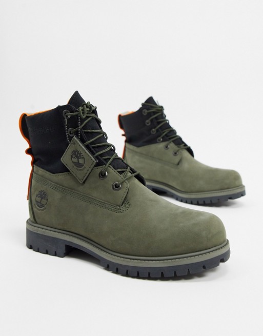Timberland 6 inch treadlight boots in green