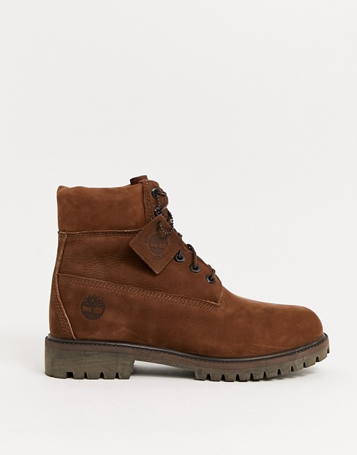 Timberland 6 premim boots in light brown nubuck