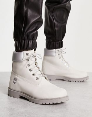 Timberland 6 inch Hert cupsole boots in white