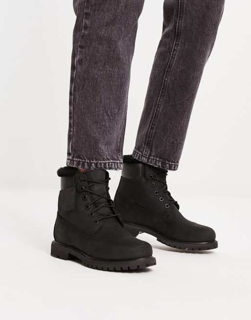 Timberland shearling store boots black