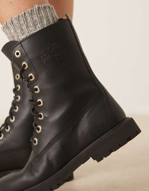 Timberland 8-inch lace-up waterproof boot in black full grain | ASOS