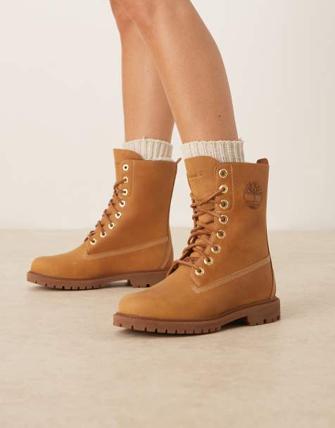 Timberland 8-inch lace-up waterproof boot in wheat full grain - view 1