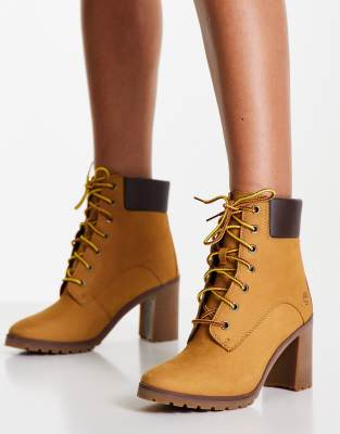 Timberland Allington 6 inch heeled boots in wheat tan  - ASOS Price Checker