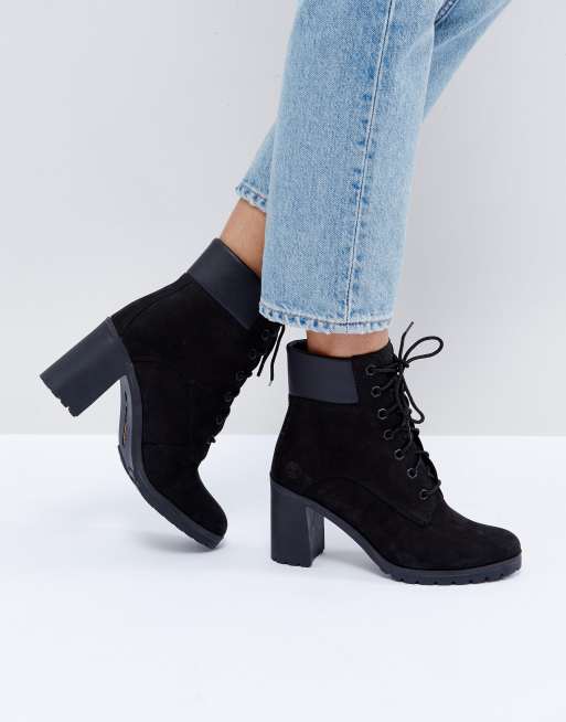 Timberland Allington Black Nubuck Heeled Ankle Boots | ASOS