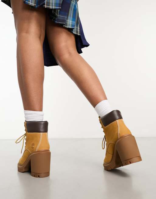 Timberland – Allington Heights – Vetebruna klackboots på 6 tum i nubuckläder, 3 av 4