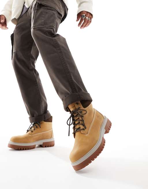 Timberland Arbor Road mid lace waterproof boot in tan | ASOS