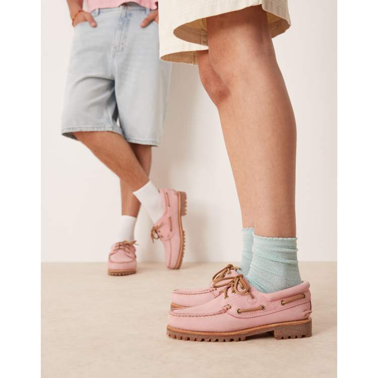Timberland Authentic eye boat shoe in pastel pink ASOS