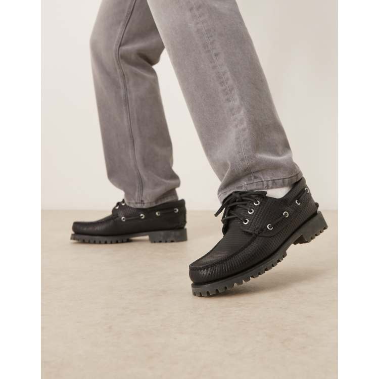 Timberland Authentic 3-eye classic boat shoes in all-over woven