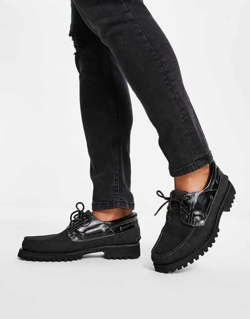 Black timberland moccasins sale