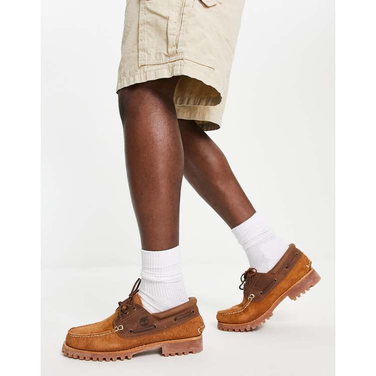 Timberland Authentic 3 Eye Classic Boat shoes in light brown | ASOS