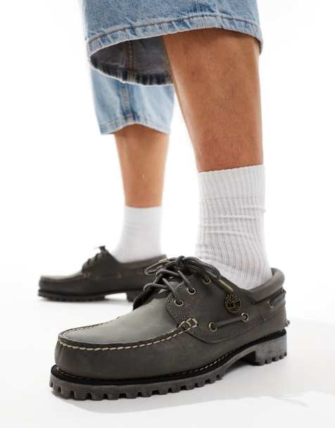 Timberland authentic boat shoes in grey full grain - view 1