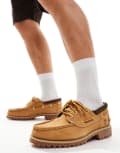 Timberland authentic boat shoes in wheat nubuck-Brown